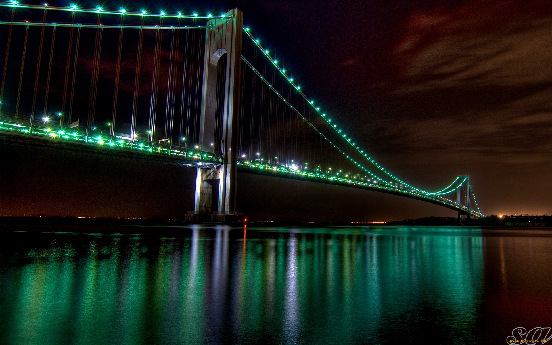 verrazano, during, night, , 